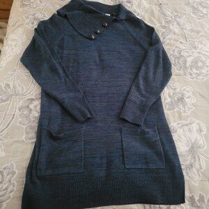 Eight Eight Eight Blue/Gray 100%Cotton Tunic Size Medium